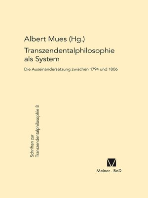 cover image of Transzendentalphilosophie als System